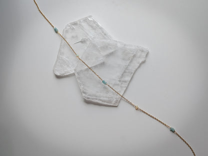 Amazonite + Opal | dainty layering necklace (silver or gold)