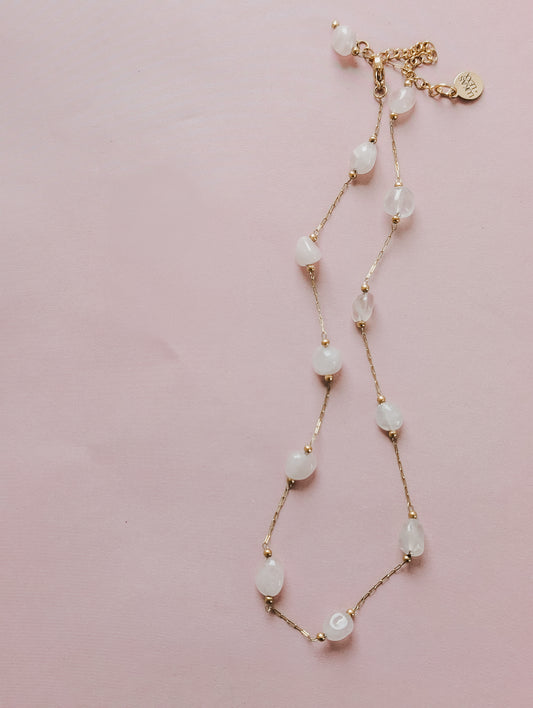 Rose Quartz | all over beaded necklace