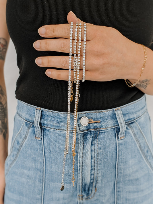 Tennis | all over CZ necklace or bracelet ( gold or silver)