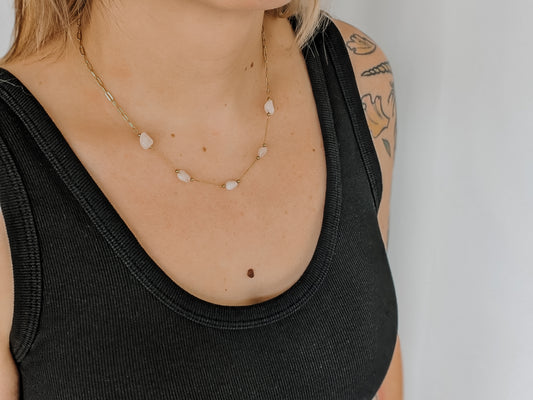 Rose Quartz | beaded necklace