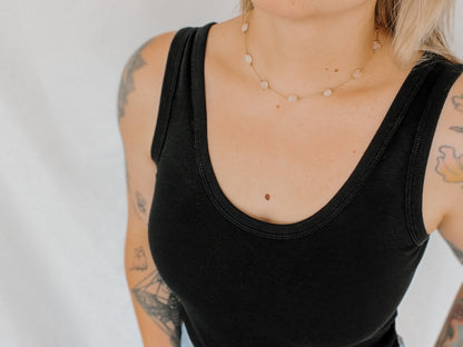 Rose Quartz | all over beaded necklace