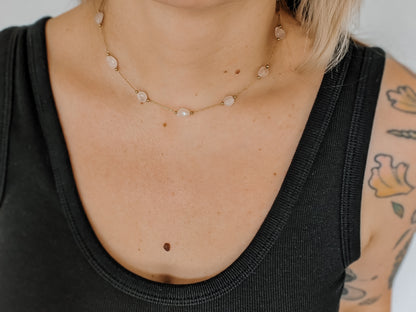 Rose Quartz | all over beaded necklace