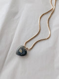 Labradorite Heart Necklace with Yellow CZ Accent
