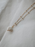 Pearl Pendant Necklace - Gold Stainless Steel