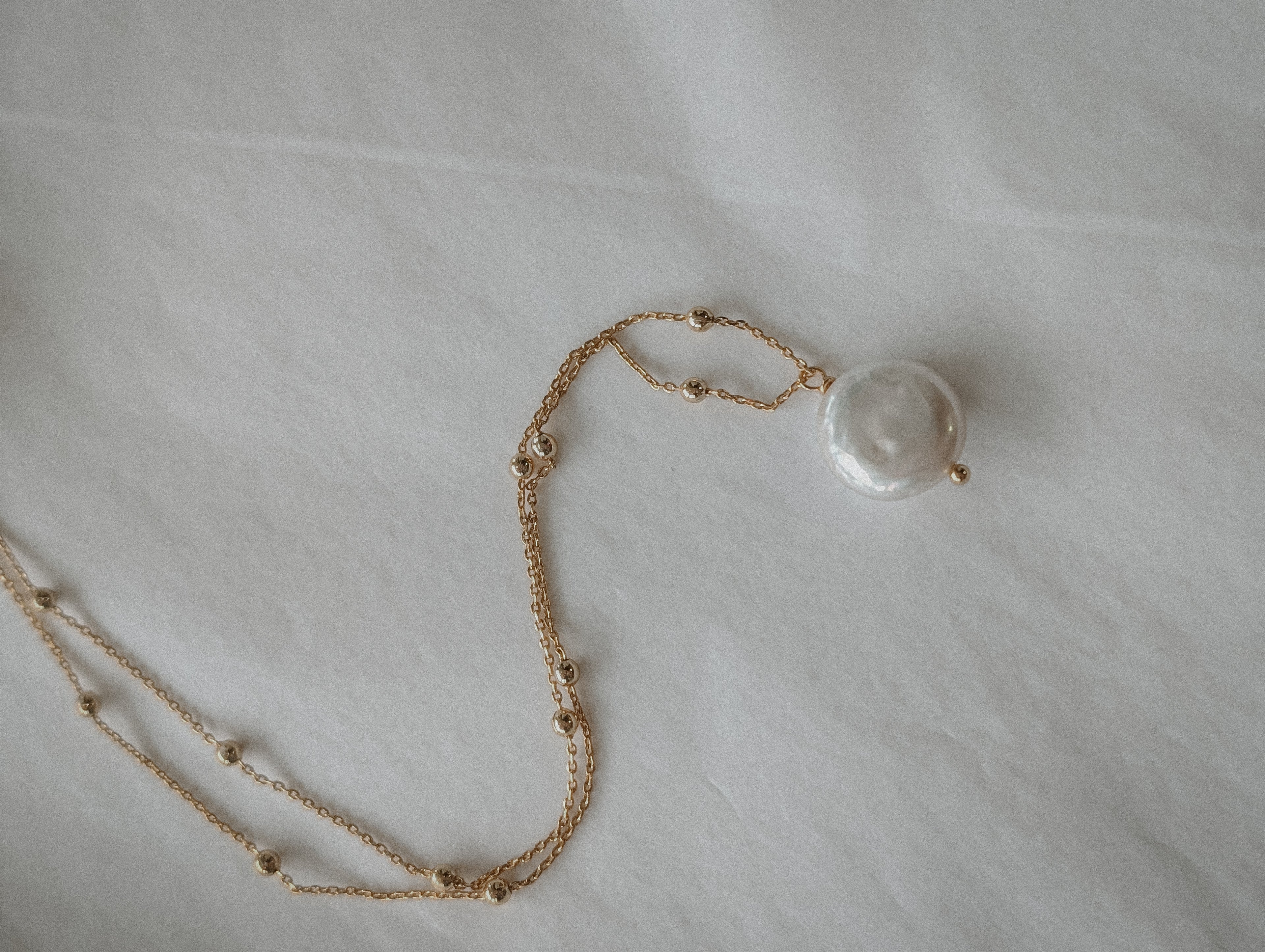 Pearl Pendant Necklace - Gold Stainless Steel