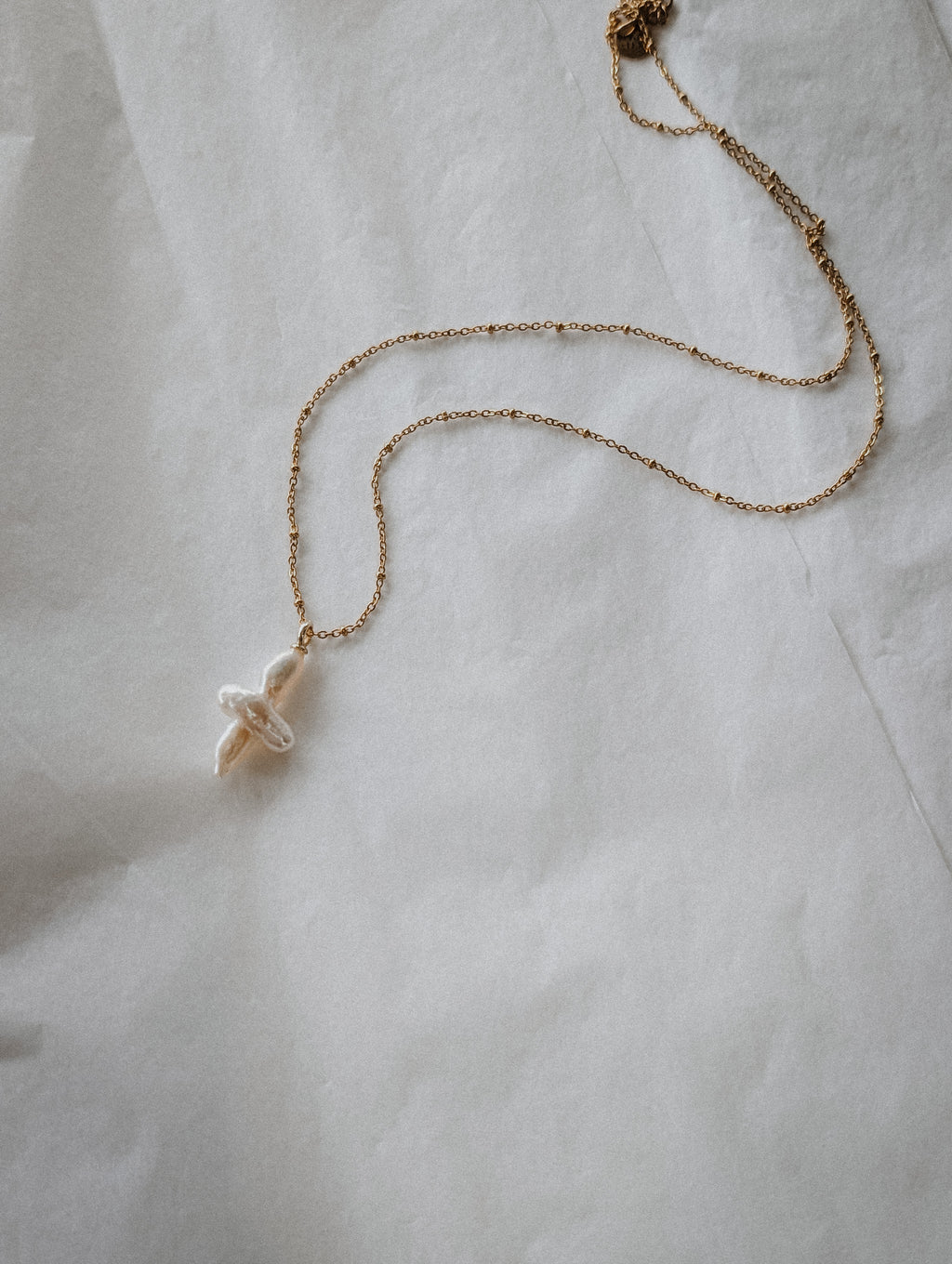 Pearl Cross - long necklace