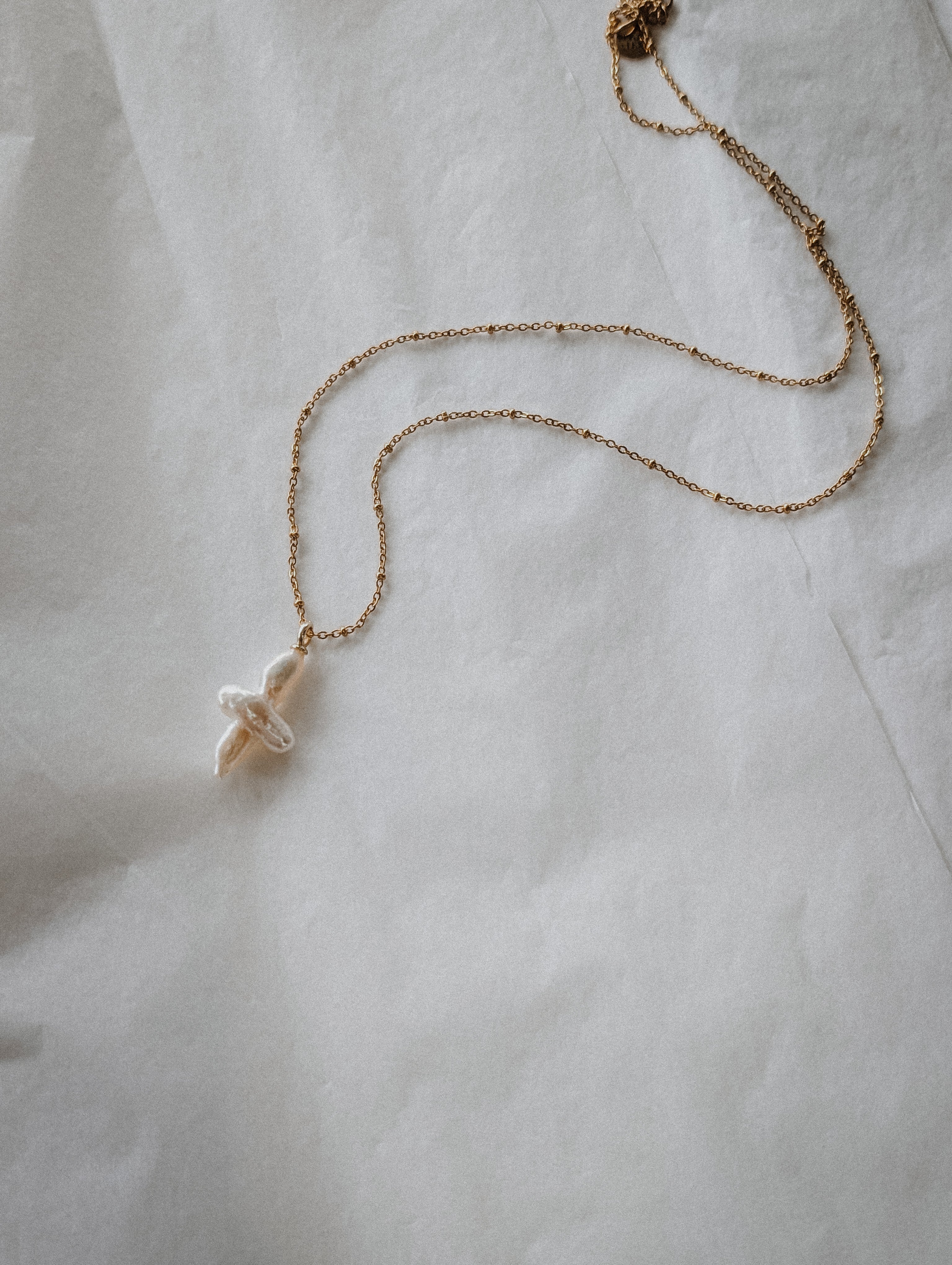 Pearl Cross - long necklace