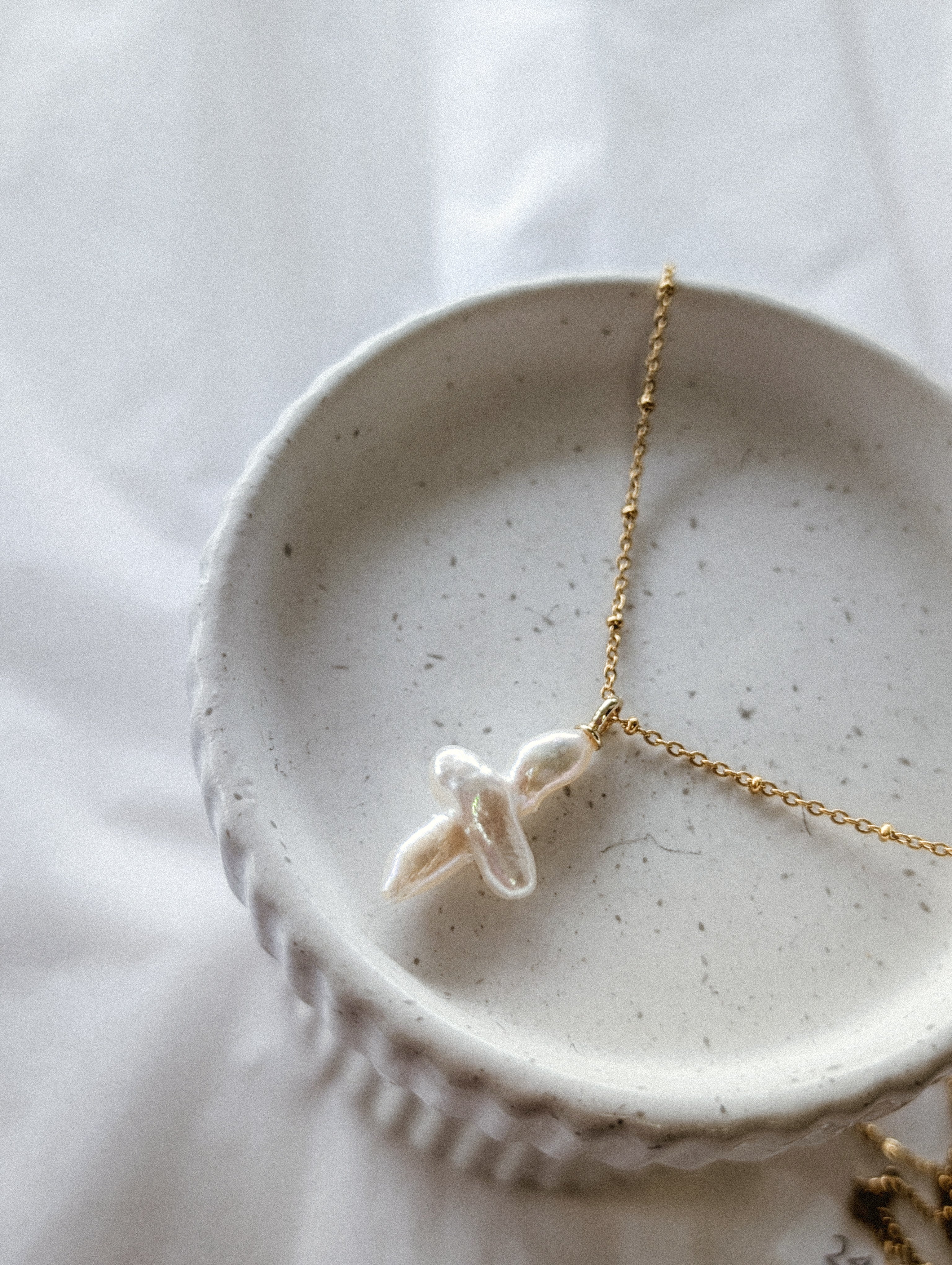 Pearl Cross - long necklace