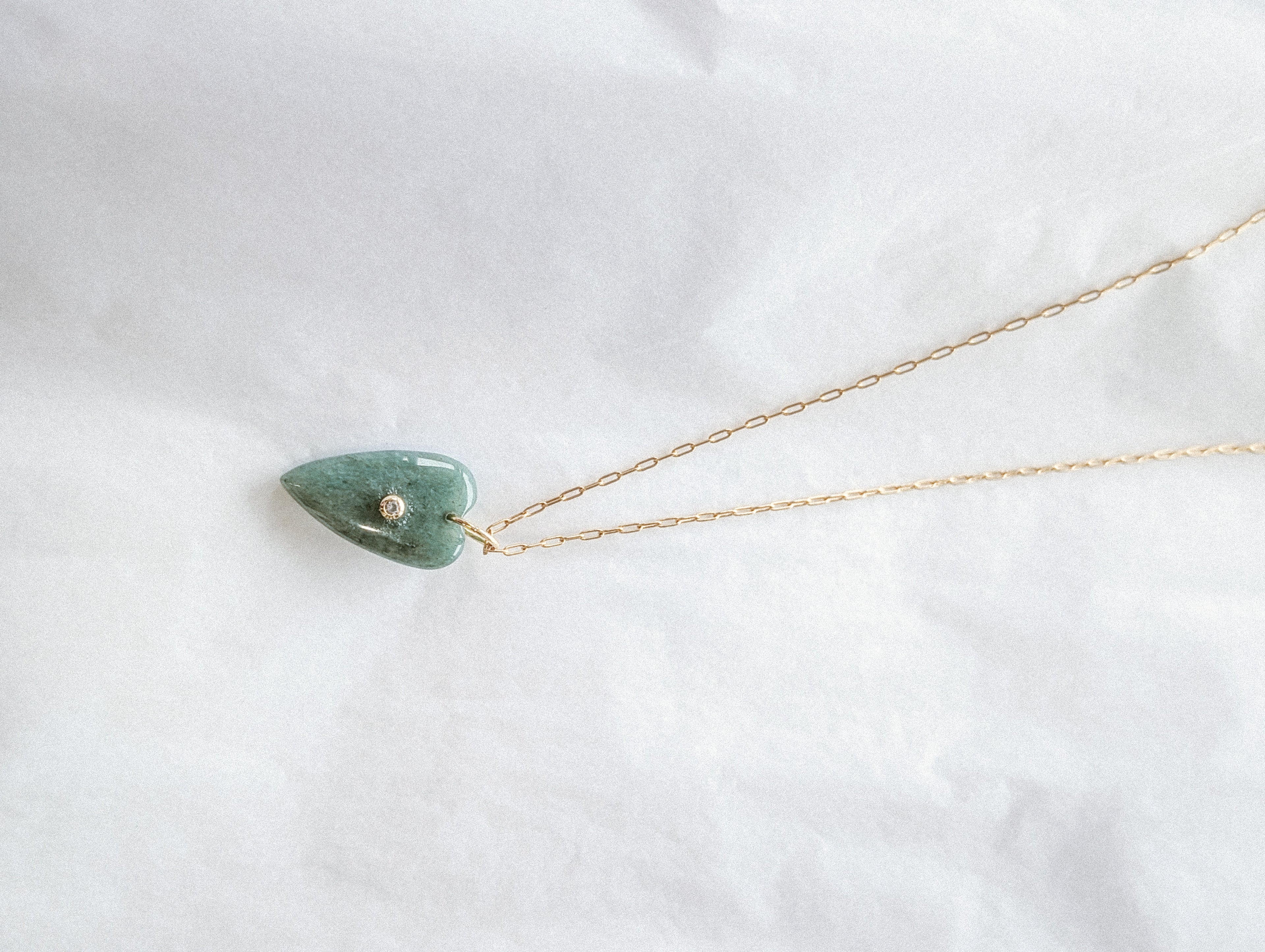 Gemstone Carved Heart - long necklace