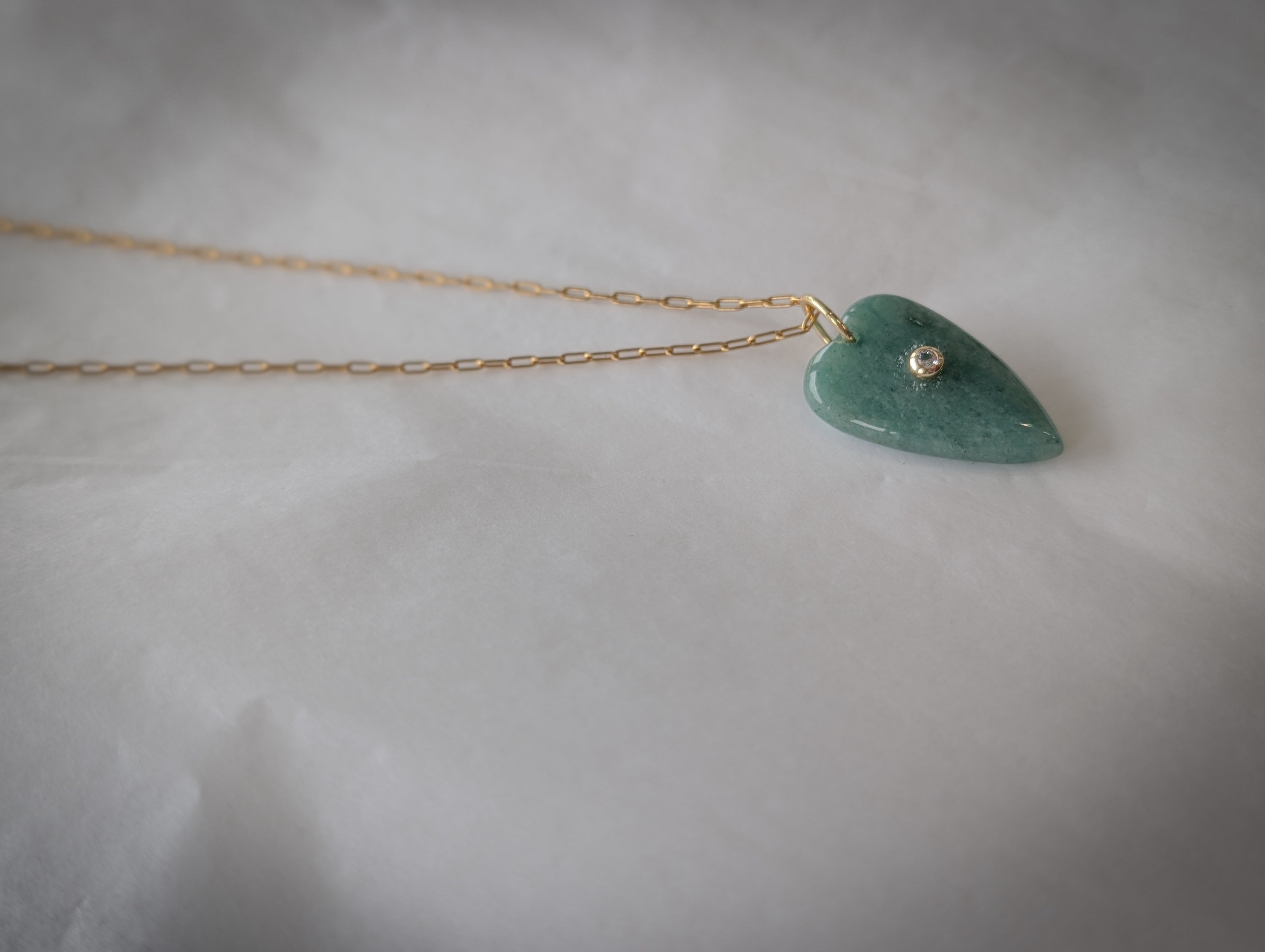 Gemstone Carved Heart - long necklace