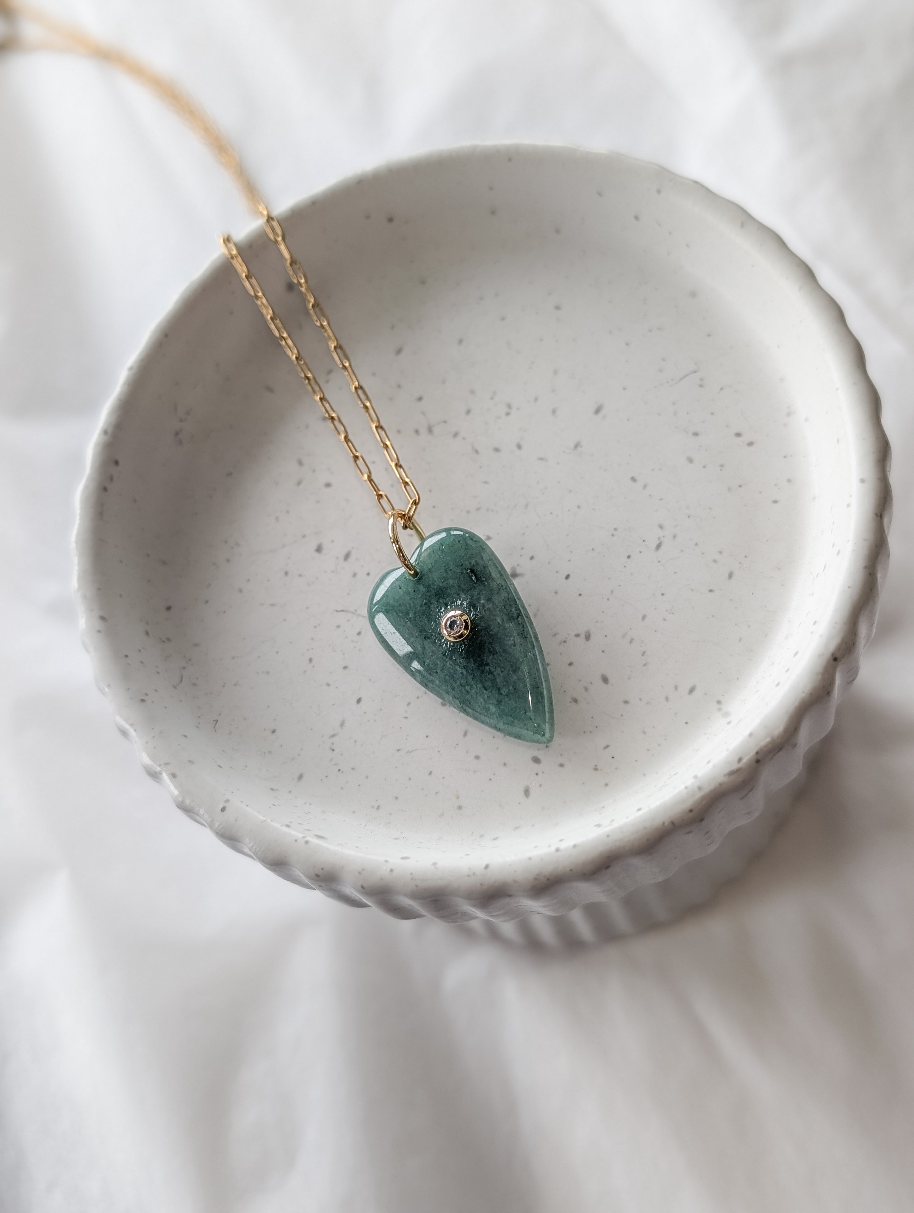 Gemstone Carved Heart - long necklace