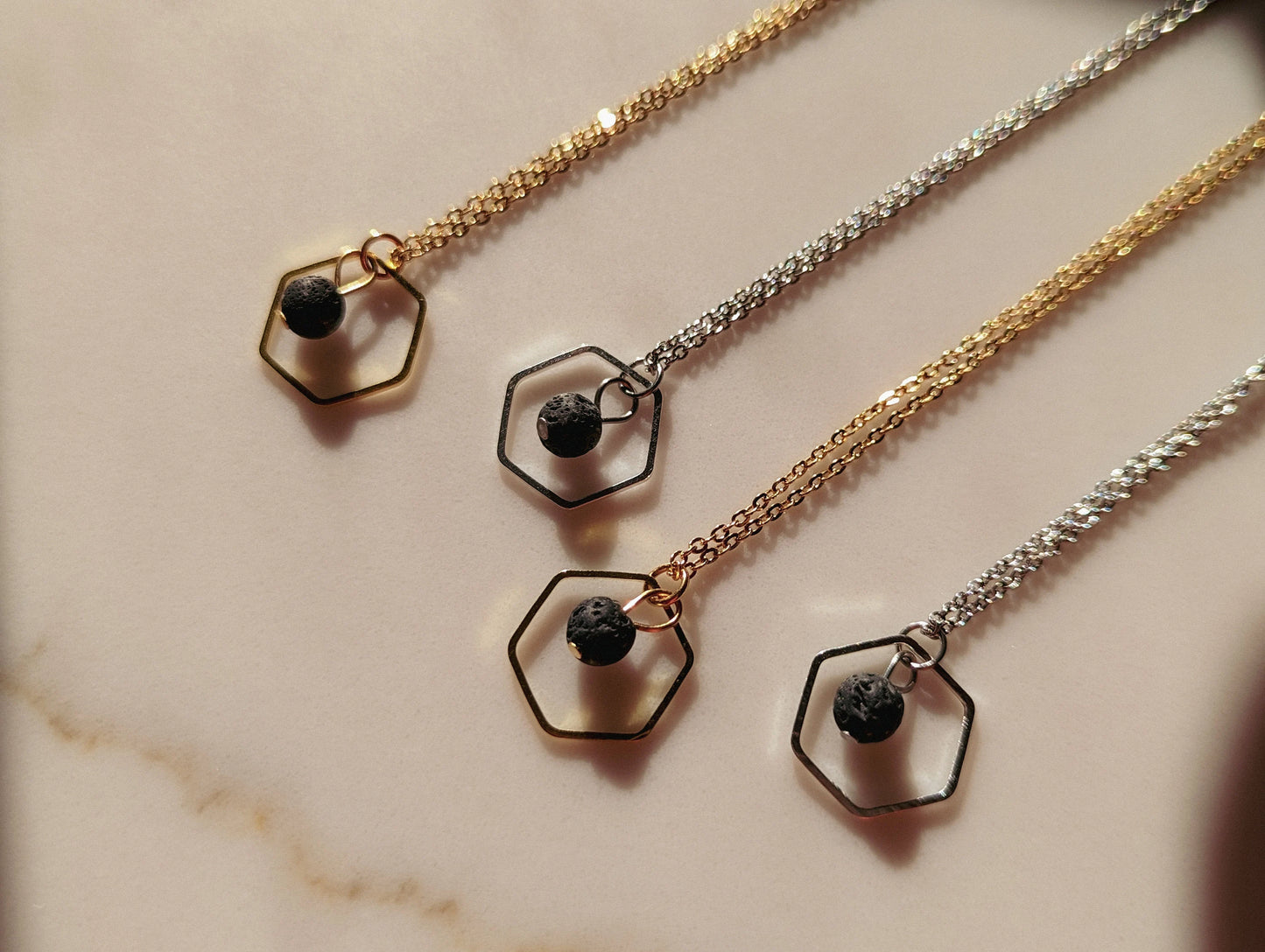 The OG Hexagon + Lava Diffuser Necklace